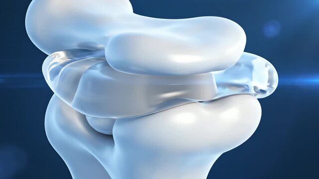 Adequate hydration maintains synovial fluid volume, shown as clear, flowing layers between joint surfaces. Movement appears smooth and low-friction, supporting comfort and mobility 