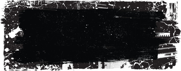 Splatter Paint Texture . Distress Grunge background . Scratch, Grain, Noise rectangle stamp . Black Spray Blot of Ink.Place illustration Over any Object to Create Grungy Effect .abstract vector.
