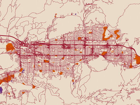 Urban planning style map of Simi Valley, California