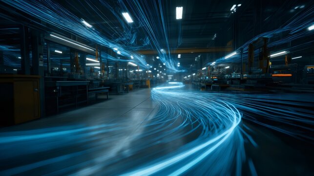 Smart factory production lines managing data flow