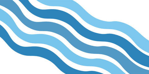 Simple seamless pattern with abstract ocean waves in blue tones on white background. Ideal for kids decor, summer textiles, marine designs, and beach-themed products