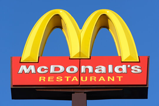 McDonalds Sign. August 7, 2025, Belgrade, Serbia