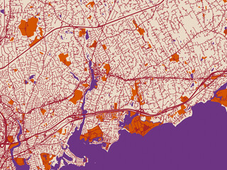 Fototapeta premium City layout poster of Westport, Connecticut