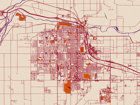 City street layout of Yuma, Arizona