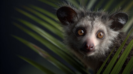 Obraz premium Madagascar long-fingered lemur.