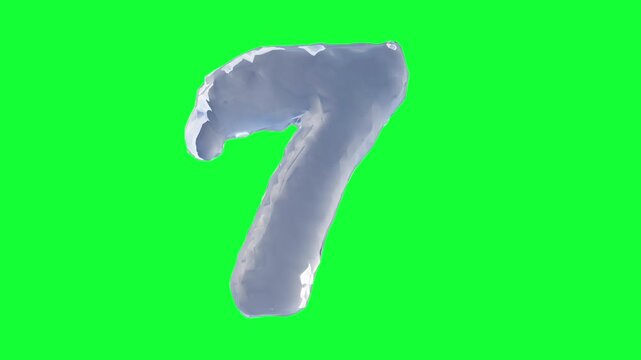 Liquid Number 7 on Green Screen

3D rendering of a breathing fluid number 7 gently pulsing and moving on green screen.

