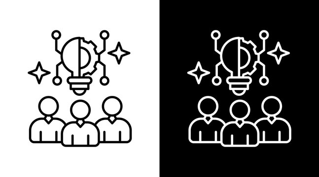 Disruptive Innovation White Icon Set Design