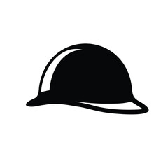 Minimalist Silhouette of a Hard Hat, Essential Safety Gear for Construction Workers