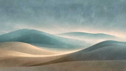 Abstract Pastel Desert Landscape