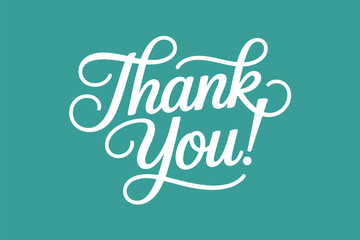 Obraz premium A teal background with a white thank you message in cursive