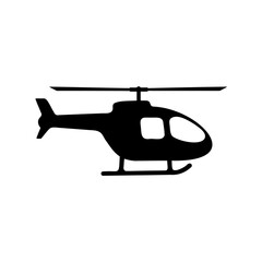 A Silhouette of a Helicopter Icon, Perfect for Aviation or Travel Themes