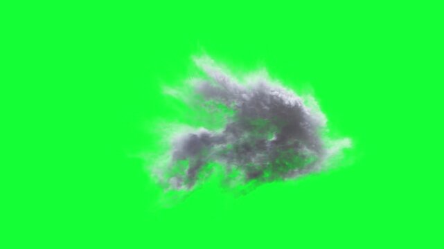 Volumetric Smoke Cloud Burst On Green Screen Effect

Thick volumetric smoke cloud expanding outward With Alpha Channel for cinematic visual effects overlay

