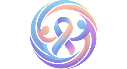 Fototapeta premium Colorful Awareness Ribbon Circle for World Cancer Day on White Background