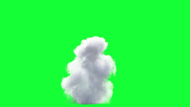 Volumetric cloud on green screen alpha

Soft volumetric white smoke cloud animation isolated for compositing with al[ha channel professional VFX usage
