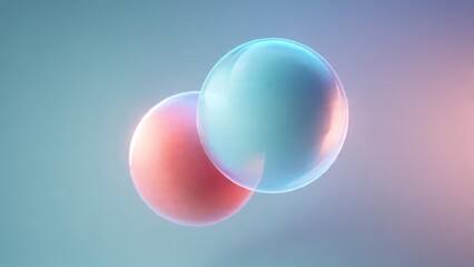 Abstract bubbles colliding on colorful backdrop