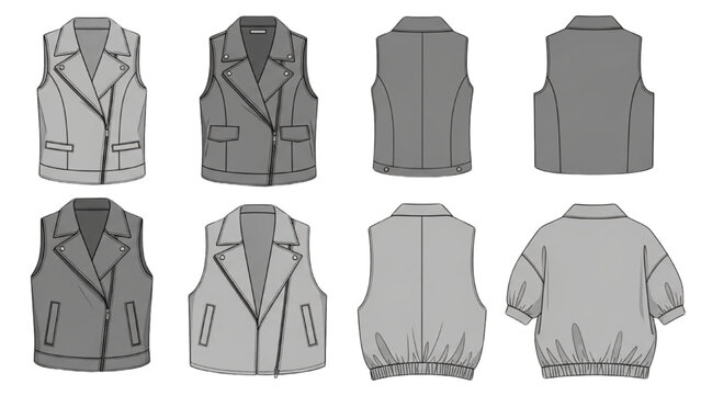 Collection of various clothing items displayed from multiple viewpoints and angles