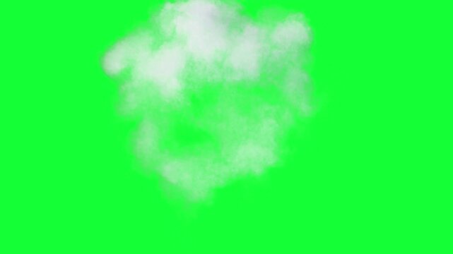 Volumetric cloud on green screen alpha

Soft volumetric white smoke cloud animation isolated for compositing with al[ha channel professional VFX usage
