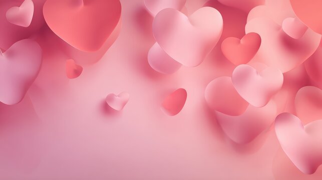 Romantic 3D hearts background