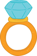 Valentine Ring Diamond Icon Vector