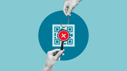 Quishing Cybersecurity Threat Concept Showing QR Code Scam, Mobile Phishing Attack, Fraudulent Payment Redirection, Data Theft Risk, Online Security Vulnerability, and Digital Crime via Smartphone