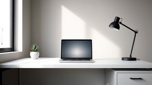 Minimalist office workspace