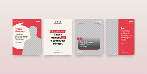 Fototapeta premium Quote Template for Customer Testimonials, Comments, Reviews & Ratings or Social Media Ad Creative Layouts