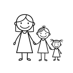 Happy family of three