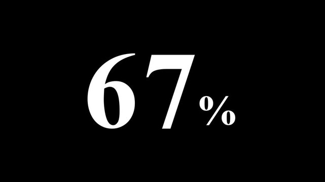 abstract 67 percent animation on black background.