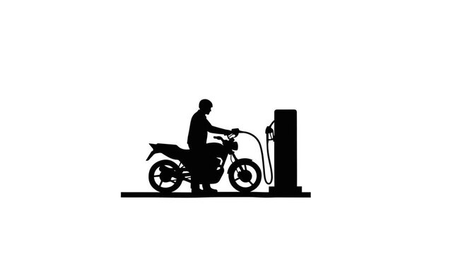 Video Person Refueling Vehicle Silhouette