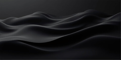 Obraz premium Dark Black Abstract Wave Background for Premium UI Design, Wallpaper and Modern Interfaces