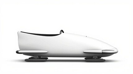 White Futuristic Bobsled Side Profile Photo