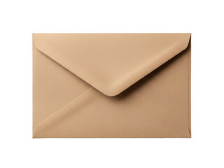 Brown envelope with closed flap isolated on transparent background