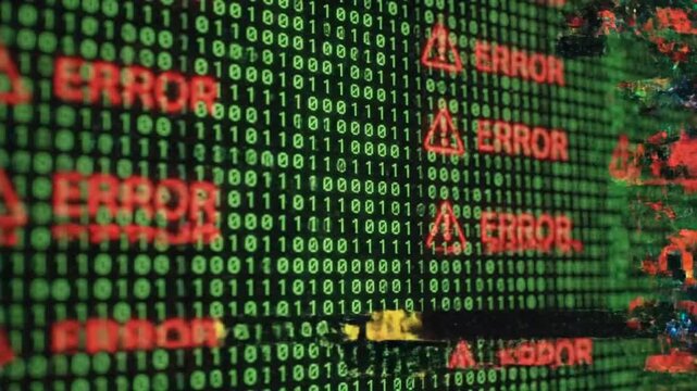 Digital glitch art with error message