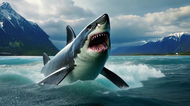 Massive shark emerges from freezing arctic waters
