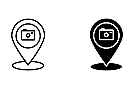photo spot location icon vector with transparent background