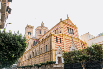 Fototapeta premium Big colorful church in the coptic Cairo, Egypt