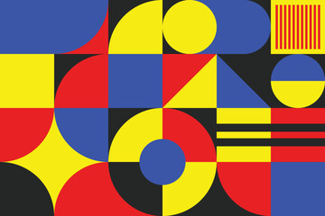 Fototapeta premium Mid Century Bauhaus Geometric Wall Art