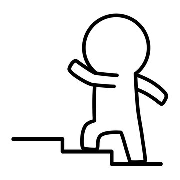 階段をのぼる人物　イラスト