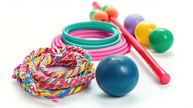 Video Collection of colorful toys placed on a table, suitable for kids' play or educational setting