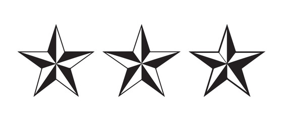 Obraz premium Star Rating Icons Set Isolated on White Background, Black and White.