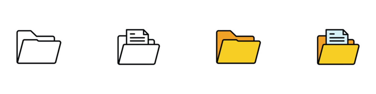 Folder icon vector. document and empty folder symbol. vector illustration.