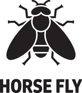 Horse fly icon illustration featuring detailed body segments and large wings for insect study