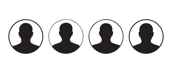 User Profile Icons Set. Silhouettes Isolated on White Background.