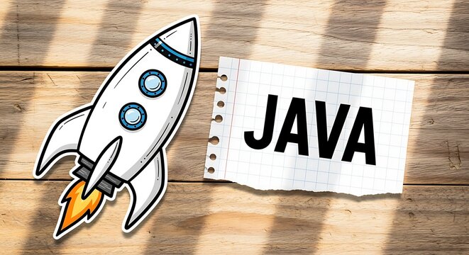 Java programming language launching with rocket