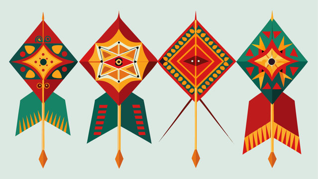 Colorful traditional kite designs