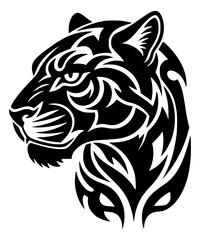 Obraz premium illustration depicts the head and upper neck of a large cat, most likely a tiger or panther