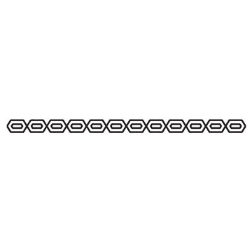 Repeating horizontal border with hexagonal chain link pattern, ideal for website dividers, document decoration, or graphic design projects