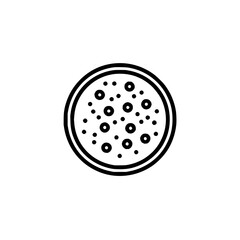 Obraz premium Black and White Cookie Icon with Dots