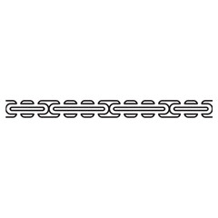 Fototapeta premium Seamless horizontal divider with intertwined chain link pattern, perfect for borders, footers, or decorative accents in design projects