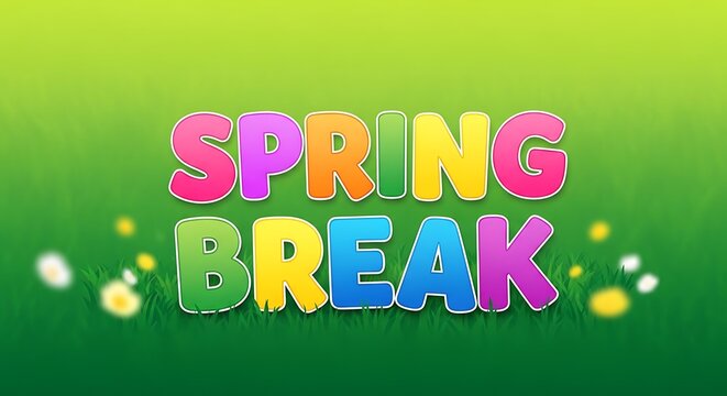 Colorful Spring Break Holiday Background.